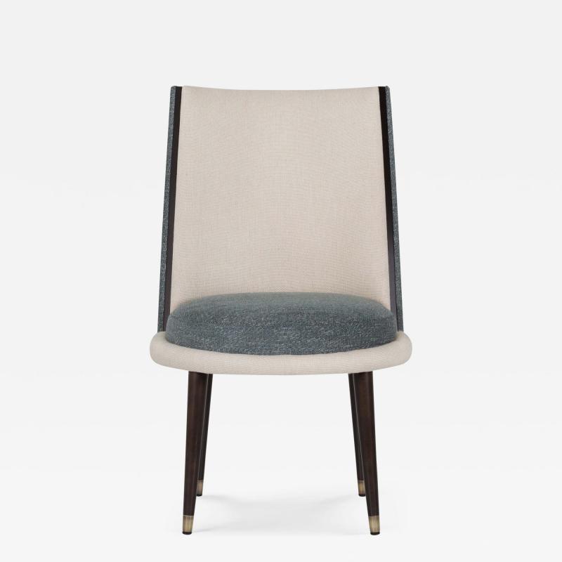  Greenapple Modern De Castro Dining Chair Blue Beige Woven Handmade Portugal by Greenapple