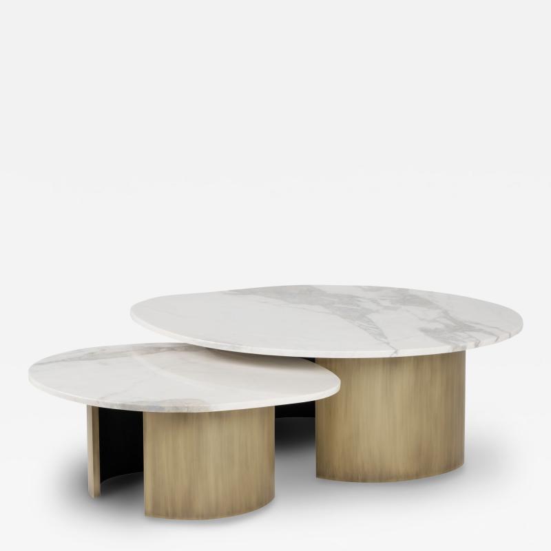  Greenapple Modern Set 2 Landscape Coffee Table Marble Handmade in Portugal by Greenapple