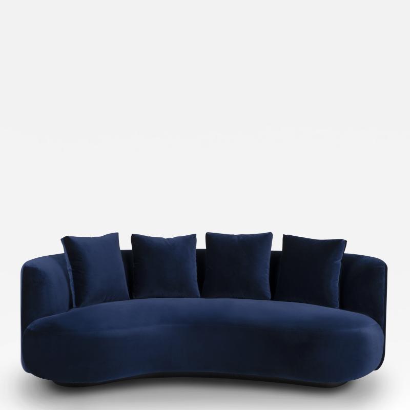  Greenapple Organic Modern Twins Sofa Navy Velvet Handmade in Portugal by Greenapple