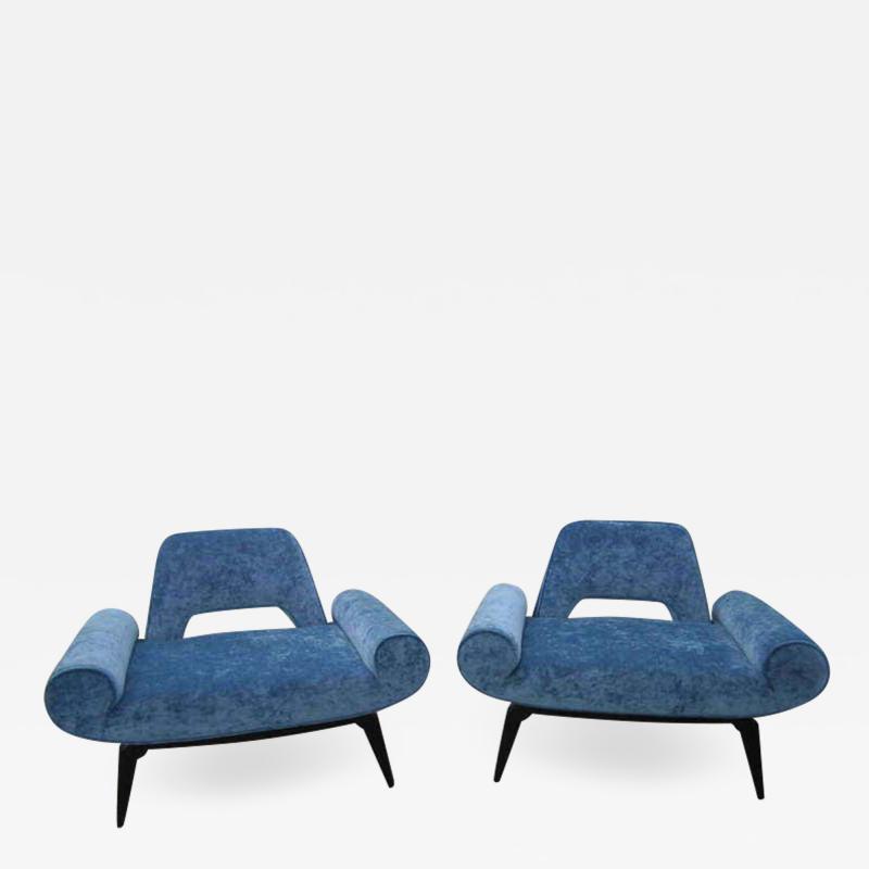  Grosfeld House Amazing Pair of Grosfeld House Slipper Chairs Hollywood Regency Glam
