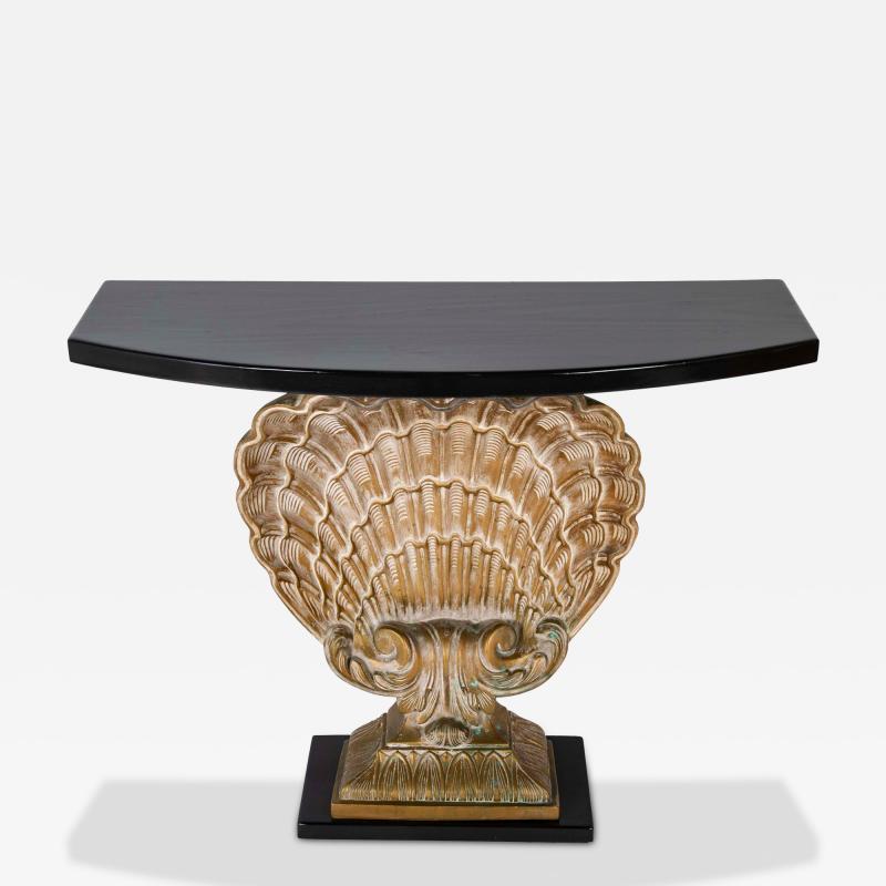  Grosfeld House Architectural Shell Base Console Table by Grosfeld House