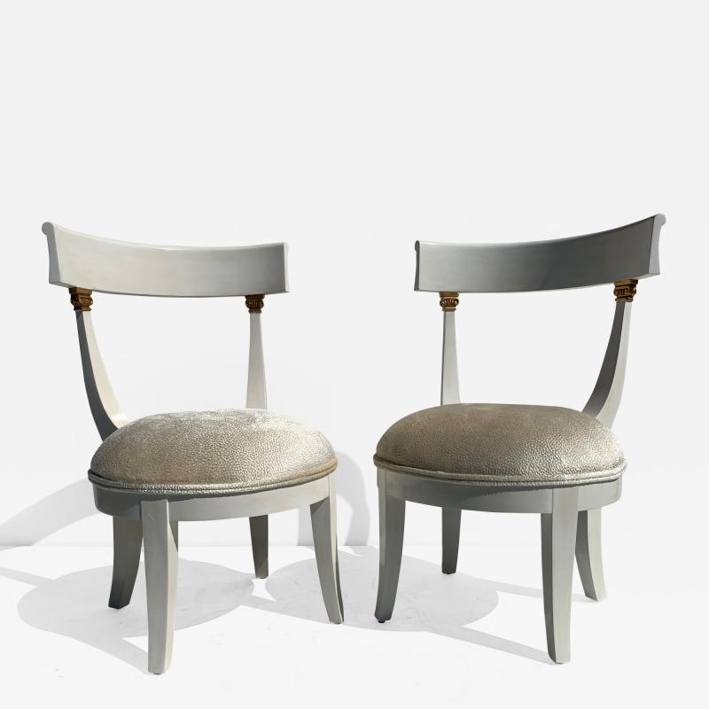  Grosfeld House Pair of Slipper Vanity Chairs