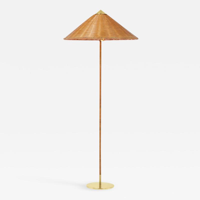  Gubi Paavo Tynell Model 9602 Floor Lamp with Wicker Shade