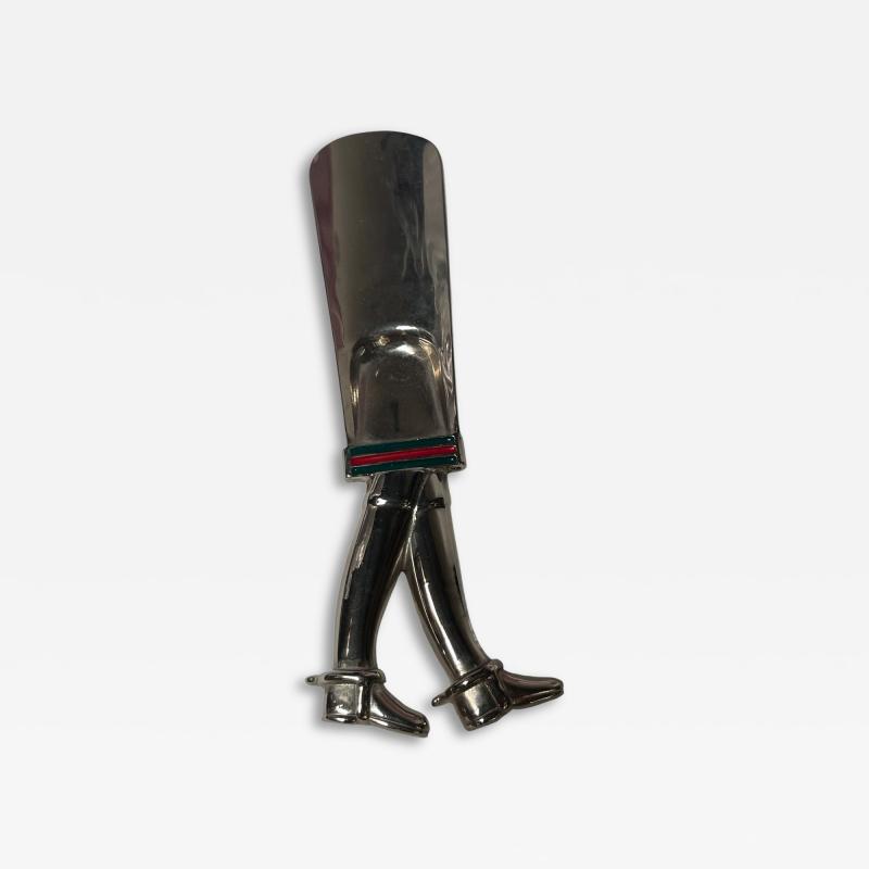  Gucci 1980s Silver plated shoe horse by Gucci