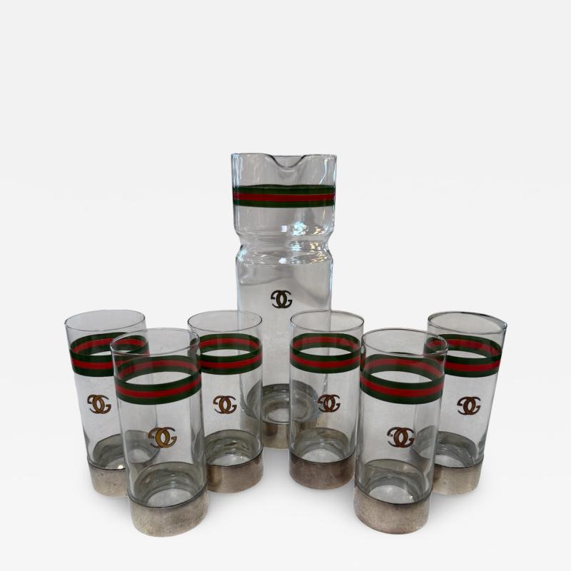  Gucci Vintage Gucci Barware Set Pitcher Carafe High Ball Glasses