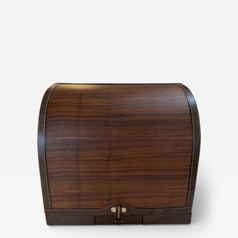  Gucci Vintage Gucci Leather and Wood Bar Box Bottle Case