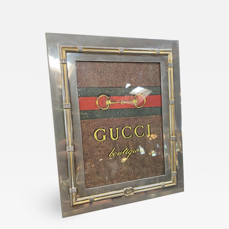  Gucci Vintage Gucci Silver and Gold Photo Frame 1970s