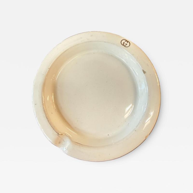  Gucci Vintage Gucci White Ceramic Ashtray with Interlocking GG Logo