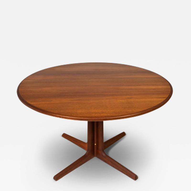  Gudme Mobelfabrik Danish Modern Dining Table in Teak w Pedestal Base by Gudme Mobelfabrik