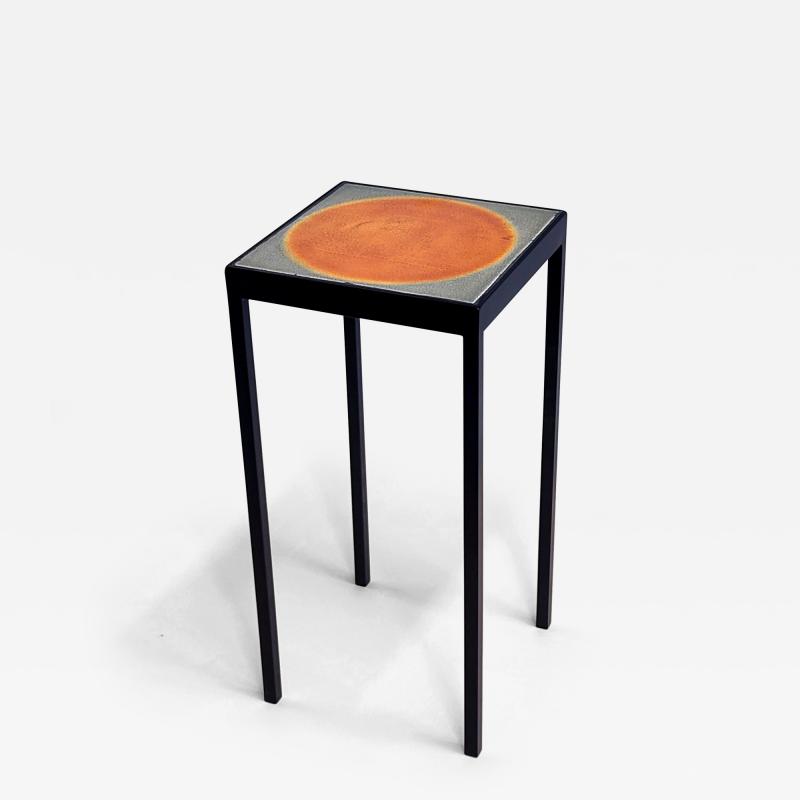  Gueridon Baby Side Table with Orange Dot Roger Capron Tile