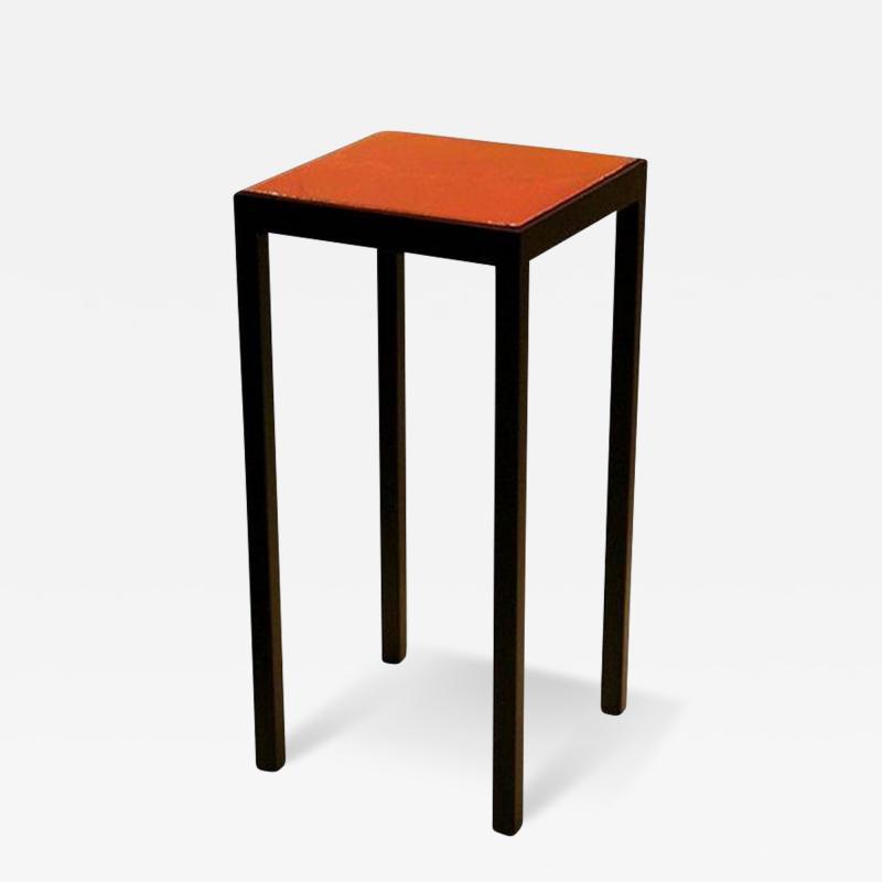  Gueridon Baby Side Table with Solid Red Roger Capron Tile