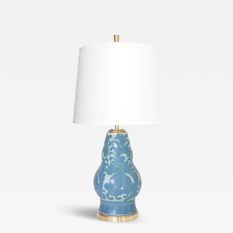  Gustavsberg Studio Swedish Art Deco ceramic Sgraffito technique lamp by Josef Ekberg Gustavsberg