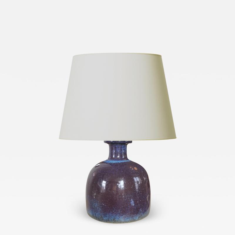  Gustavsberg Table Lamp in Ethereal Purple and Blue by Stig Lindberg
