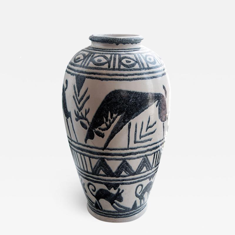  H gan s Moumental Vase with Nordic Geometric Style Design by Hoganas
