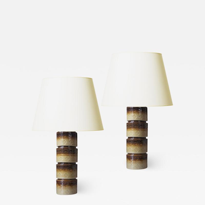  H gan s Pair of Mod Earthy Table Lamps by Hoganas