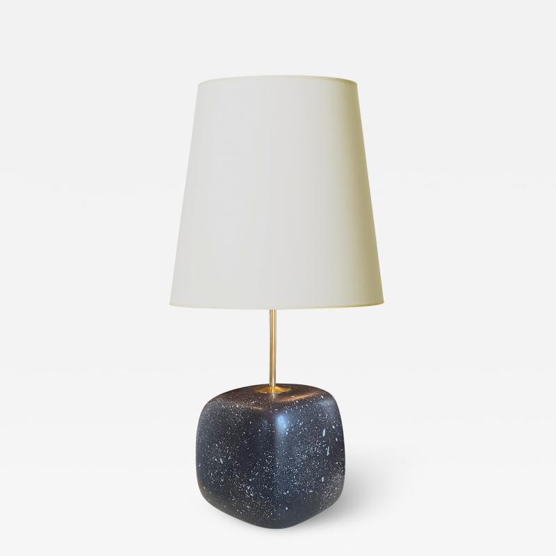  H gan s Table Lamp with Speckled Stone Like Base by Hoganas Keramik