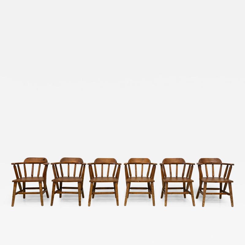  Habitant 1940s Habitant Bay City MI Knotty Pine Captain s Chairs Set of 6