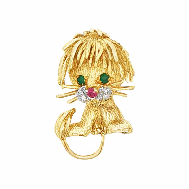  Hammerman Brothers Hammerman Brothers Whimsical Lion Brooch 18kt