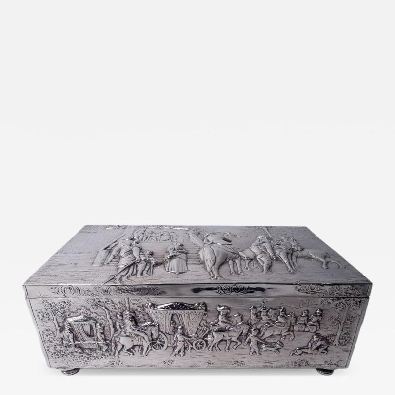  Hanau Antique German Hanau Baroque Silver Box
