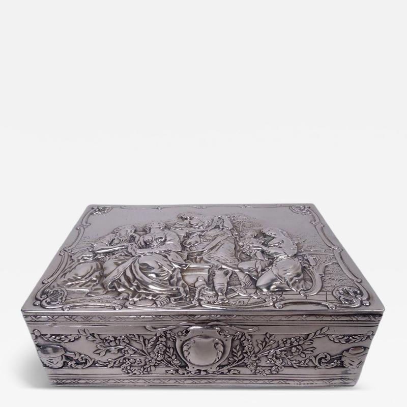  Hanau Antique German Hanau Neoclassical Silver Box