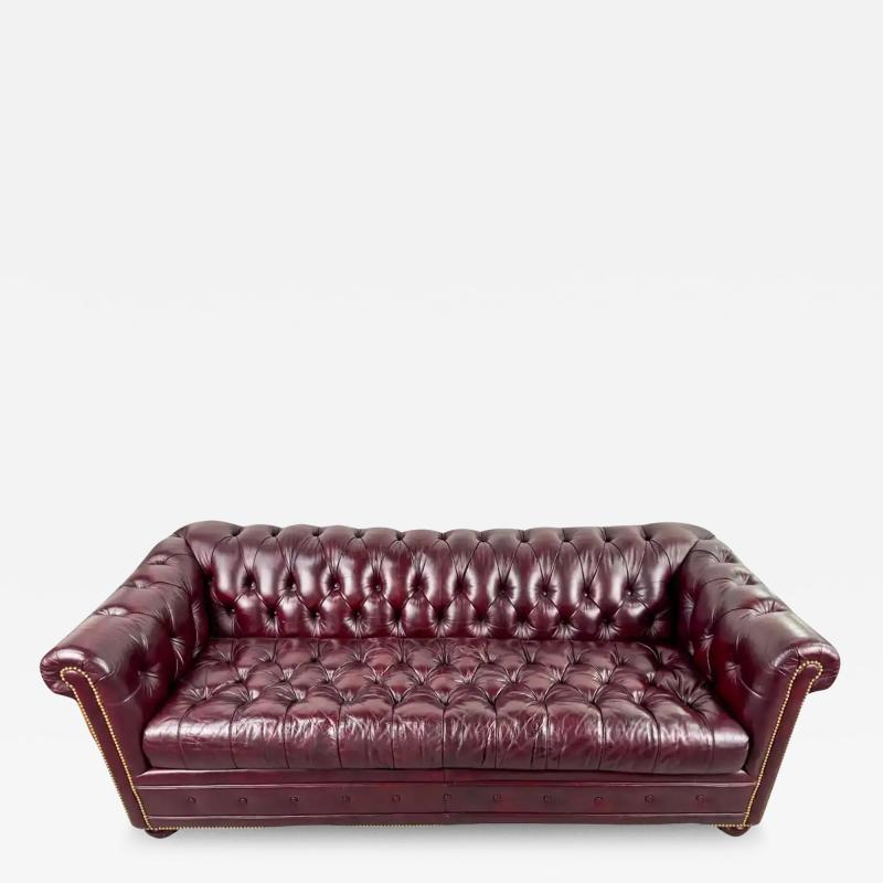  Hancock Moore Hancock Moore English Style Chesterfield Cranberry leather Sofa Sofa Bed