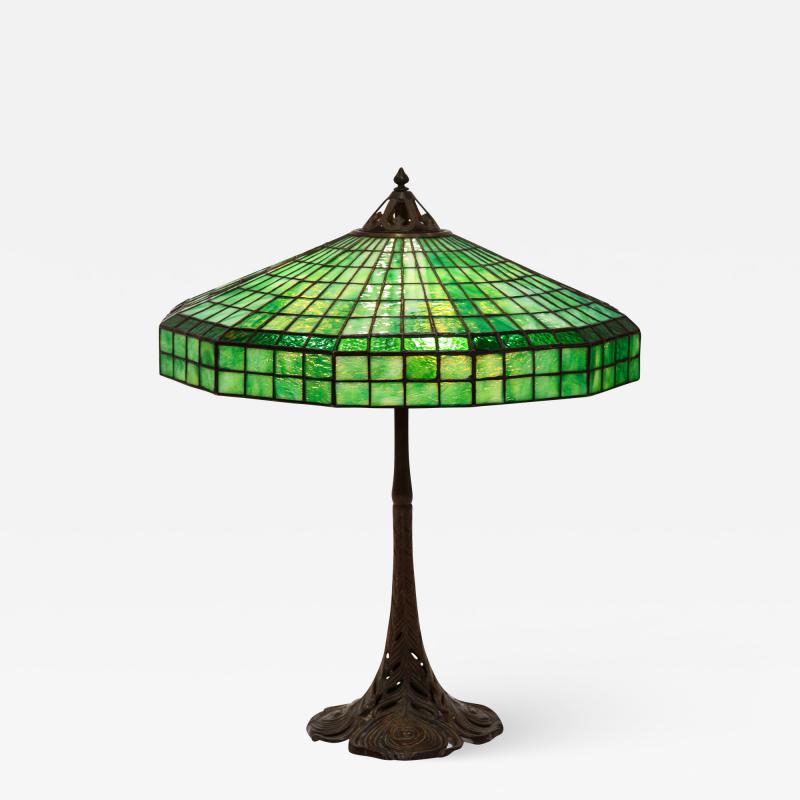  Handel Co Fine Handel Peacock Feather Lamp with a Geometric Shape