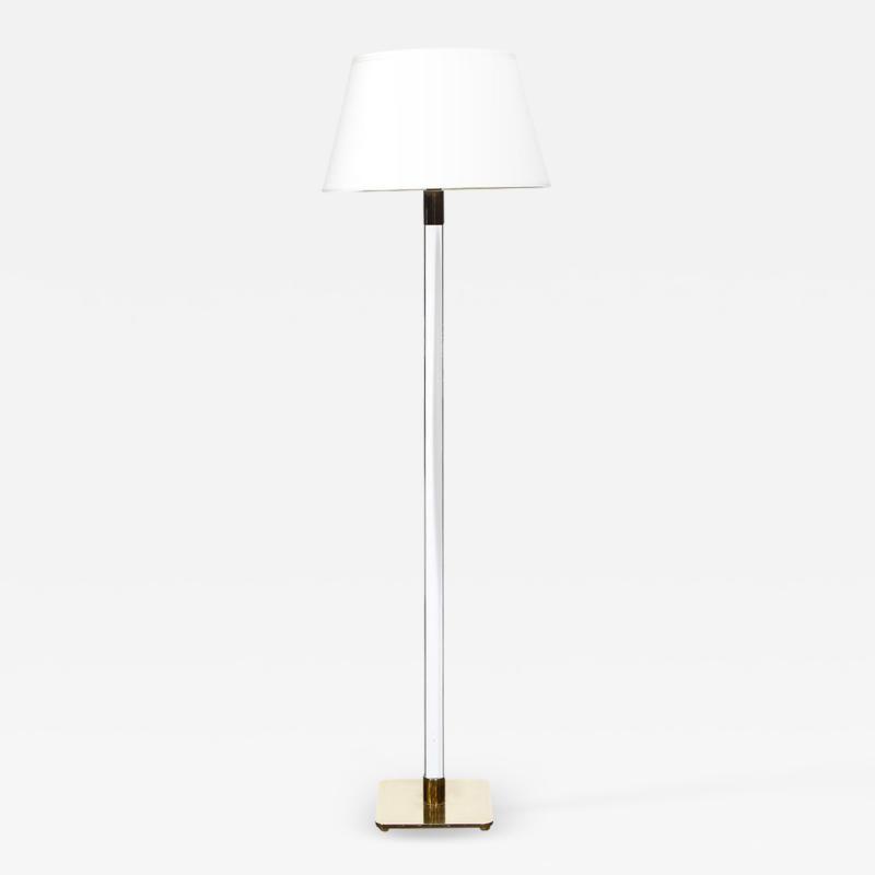  Hansen Lighting Co Mid Century Modern Translucent Lucite Polished Brass Floor Lamp by Hansen