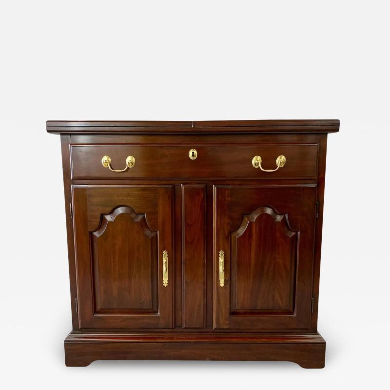  Harden Furniture Chippendale Style Cherry Wood Folding Cabinet or Serving Bar by Harden