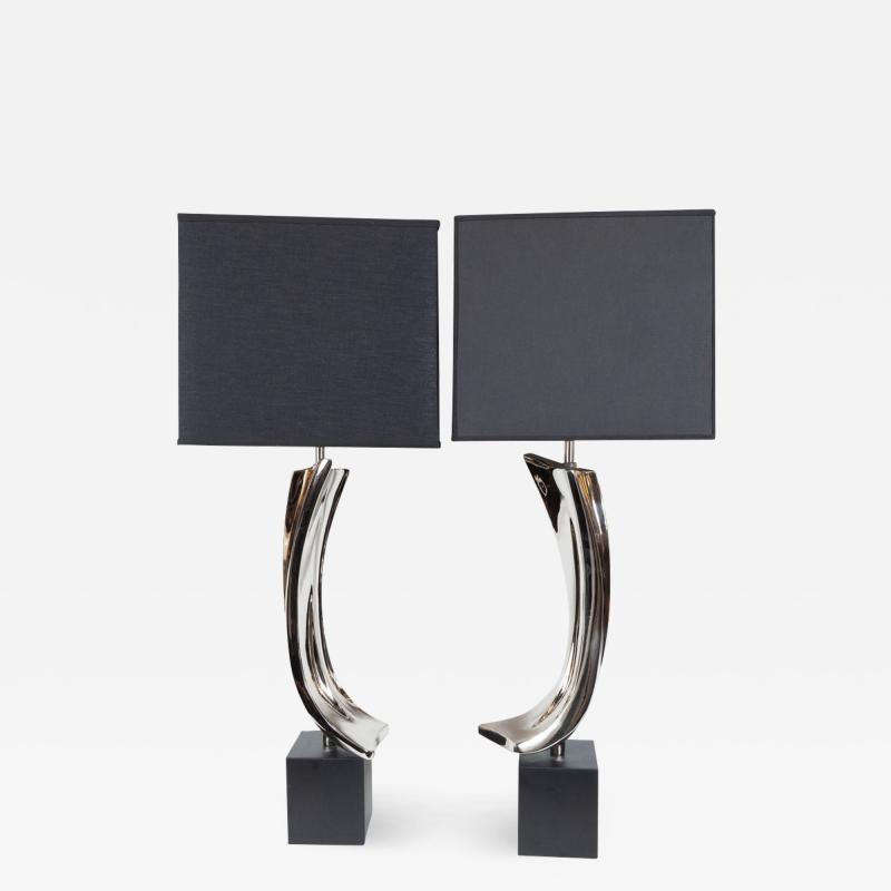  Harold Barr Richard Weiss Pair of Midcentury Weiss Barr Brutalist Table Lamps for Laurel Lamp Co 