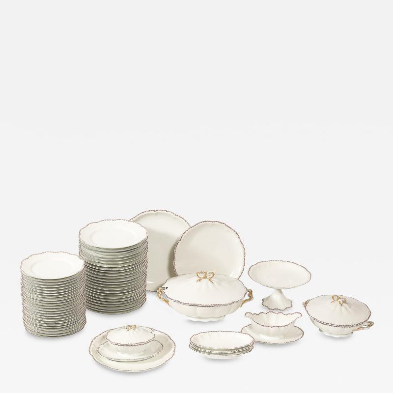  Haviland Co Antique Haviland for Limoges Porcelain Dinner Set for 24 Floral Spray Pattern