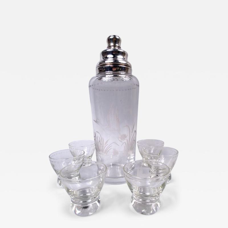  Hawkes Large Hawkes Sterling Silver Glass Duck Cocktail Shaker Cups