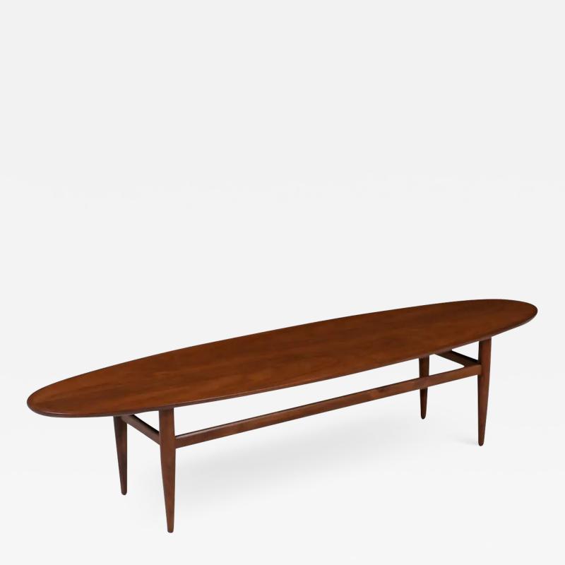  Henredon Furniture Mid Century Modern Surfboard Style Coffee Table by Henredon