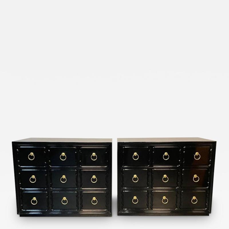  Henredon Furniture Pair of Dorothy Draper for Heritage Espana Chests Commodes Mid Century Modern