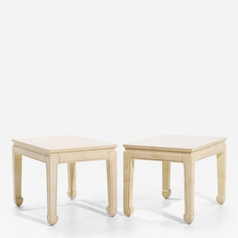  Henredon Henredon Mid Century Goatskin Side Tables Pair