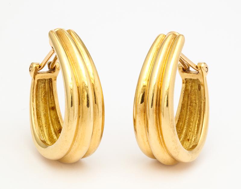 Hermès - 18k Gold Hermes Hoop Earrings