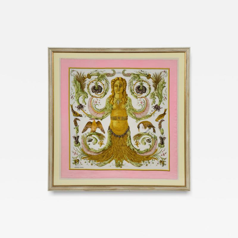  Herm s A fine framed Herm s 90 silk square of Cer s by Fran oise Faconett circa 1967