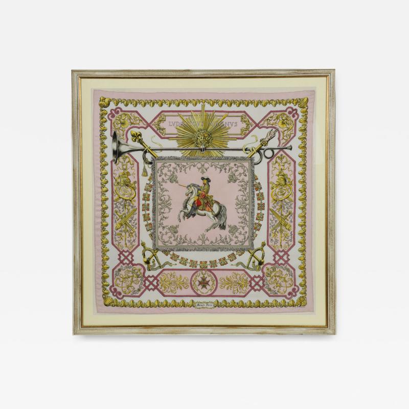  Herm s A fine framed Herm s 90 silk square of Ludvicus Magnus Louis XIV 