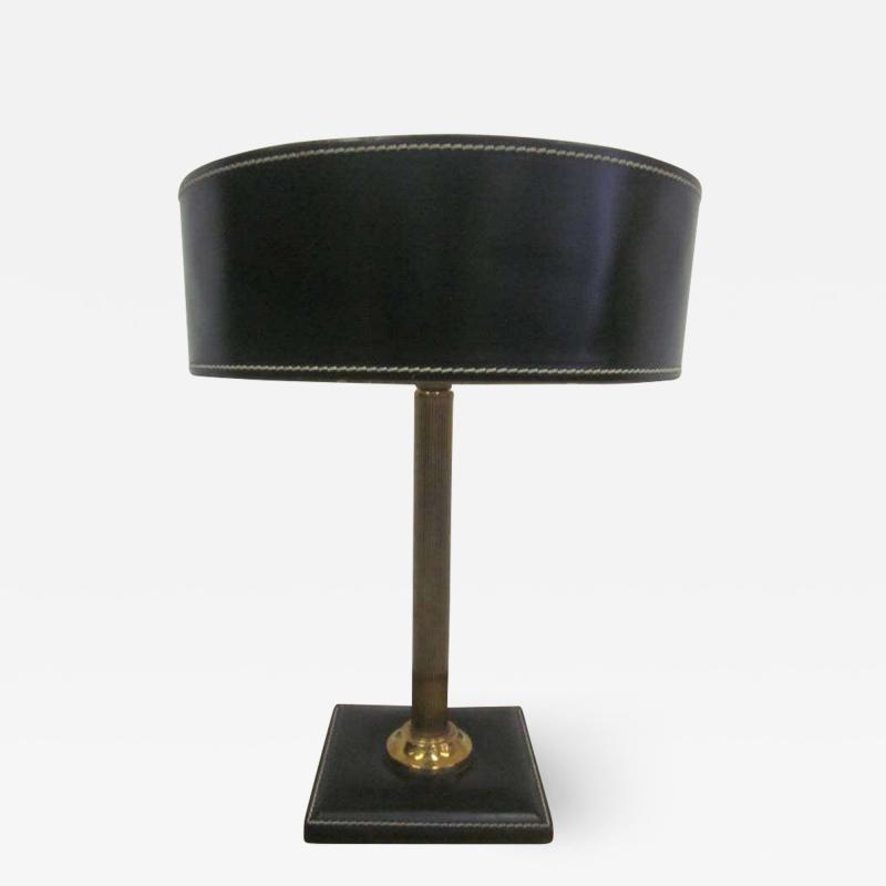  Herm s French Mid Century Modern Hand Stitched Leather Desk Lamp Attributed to Hermes
