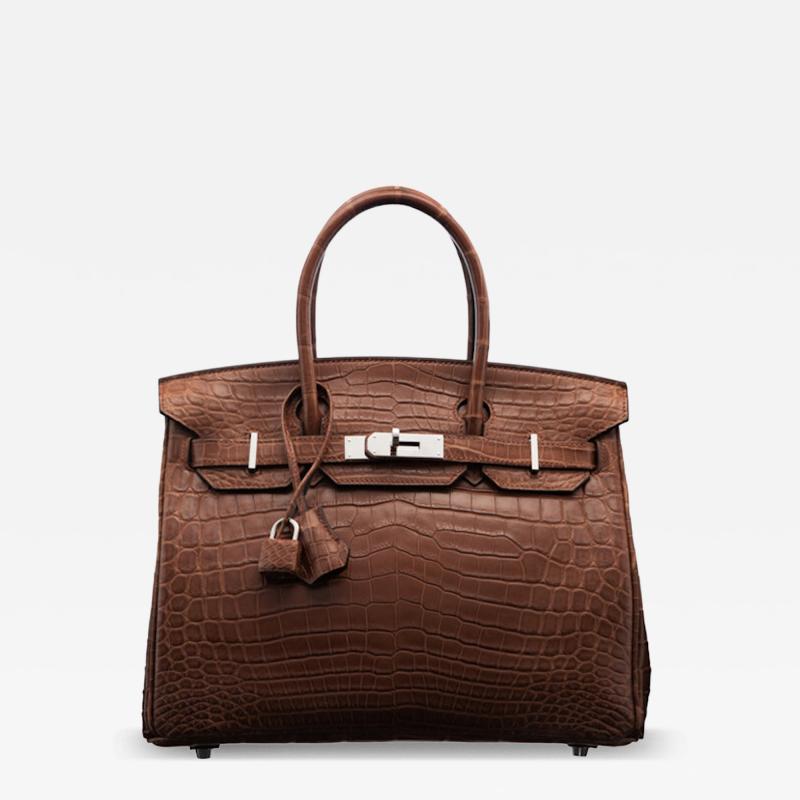  Herm s Herm s Matte Marron d Inde Niloticus Crocodile Birkin Bag w Palladium Hardware