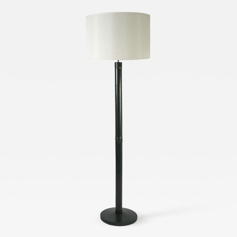  Herm s Rare Stitched Leather Floor Lamp in the Style of Hermes Paris