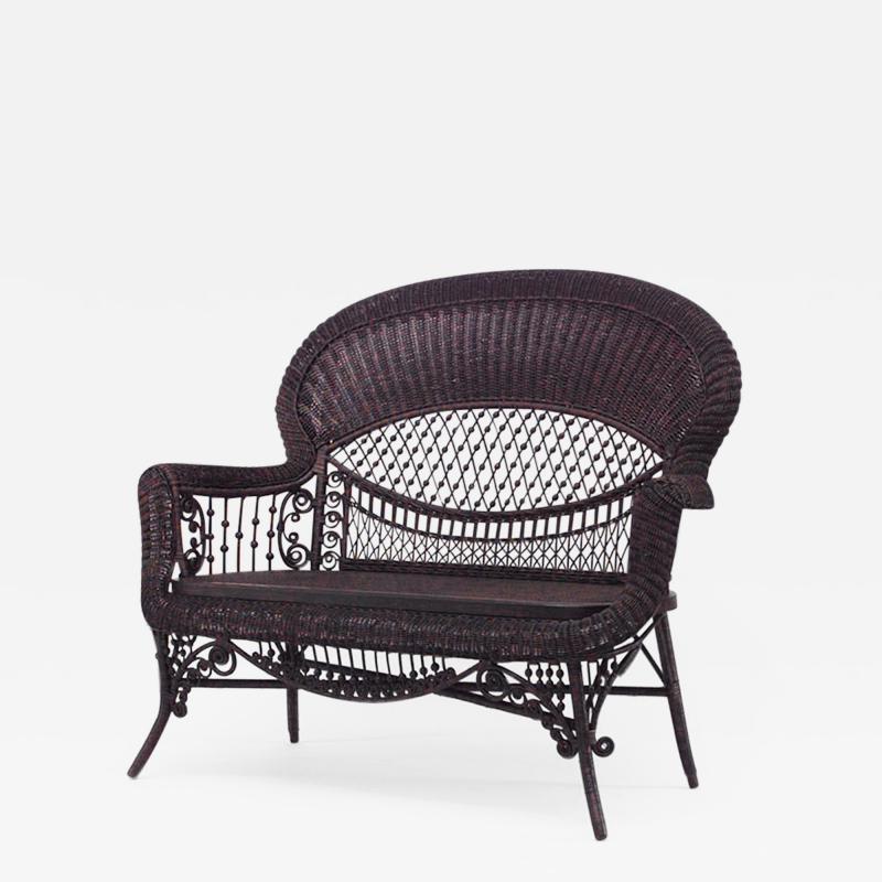  Heywood Wakefield American Victorian Natural Wicker Settee