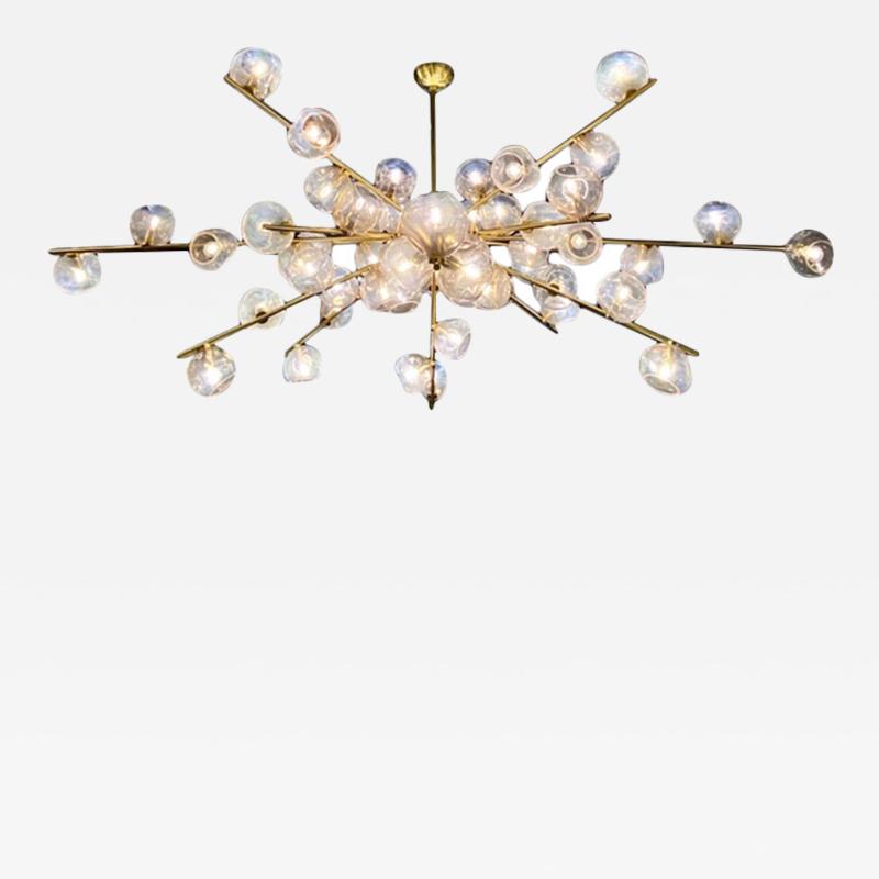  High Style Deco Handblown Murano Glass and Brass Constellation Chandelier by High Style Deco