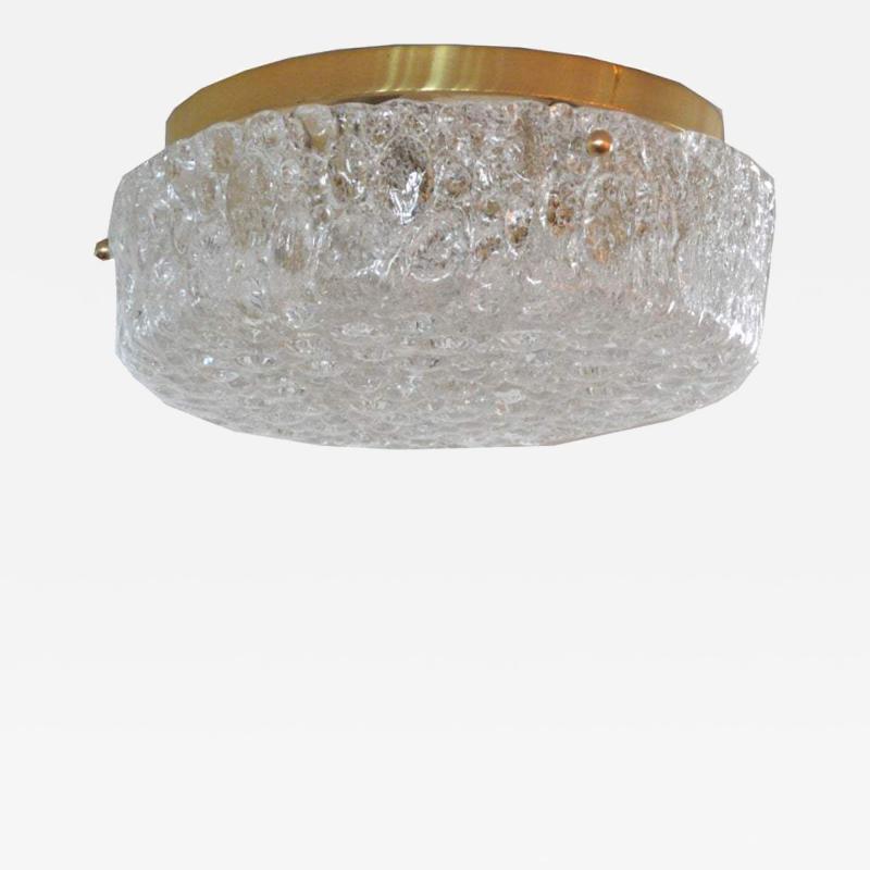  Hillebrand GERMAN GLASS AND BRASS CIRCULAR FLUSH MOUNT