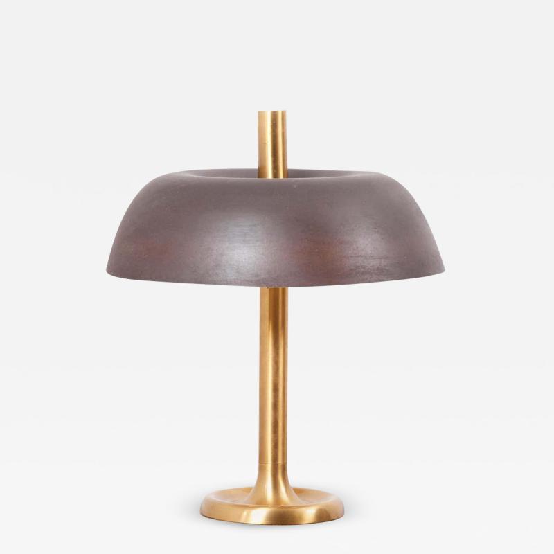  Hillebrand Hillebrand Brass Table Lamp with Brown Shade