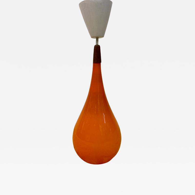  Holmegaard 1960s Danish Orange Glass Pendant by Holmegaard