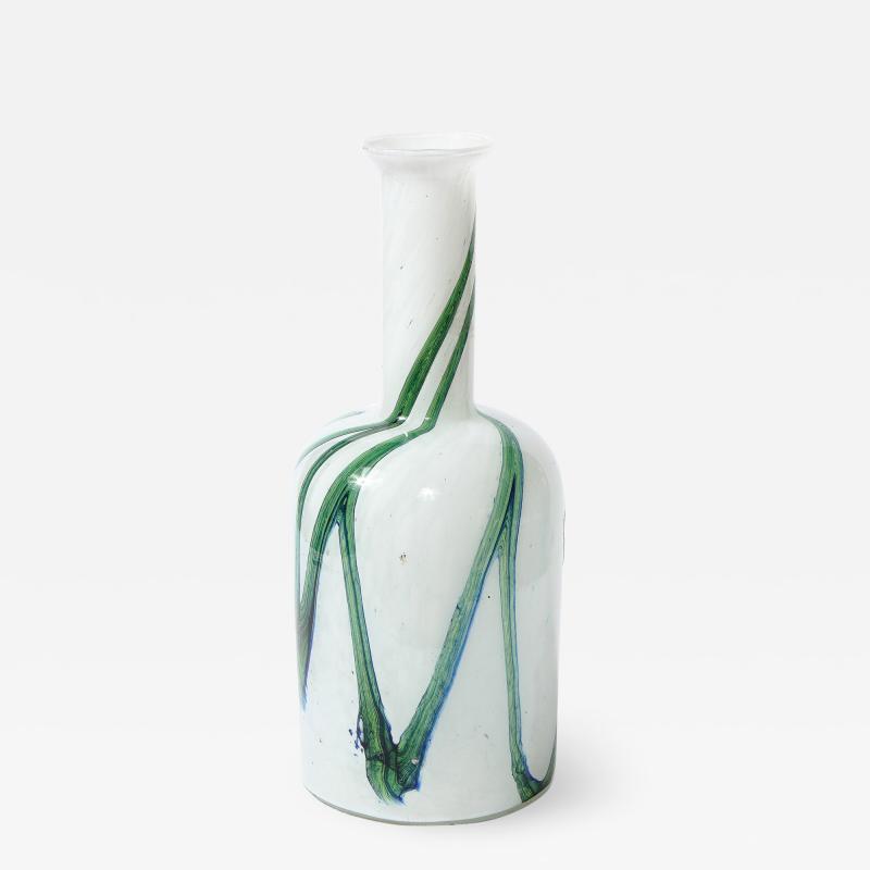  Holmegaard Mid Century Modern Handblown Glass Vase by Otto Brauer Signed Holmegaard