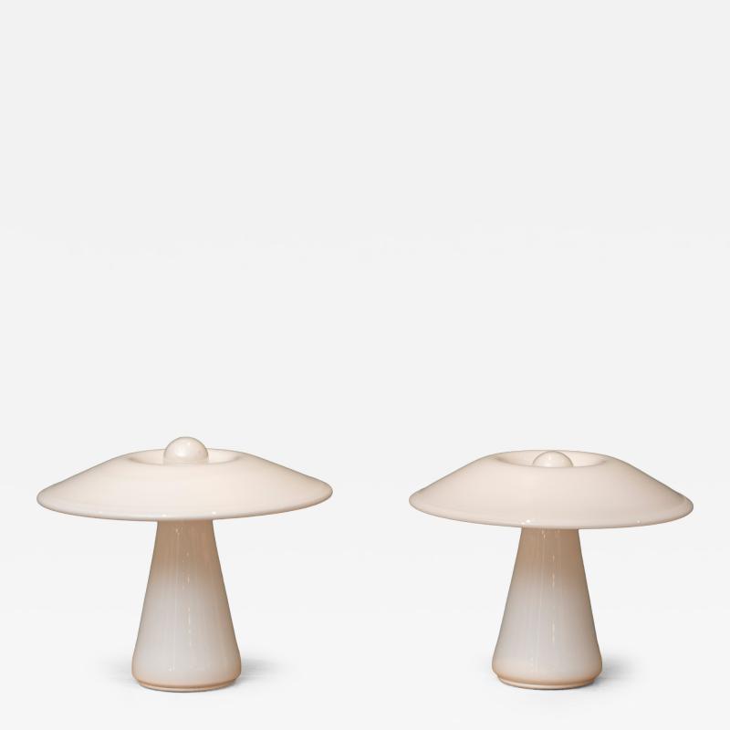  Holmegaard Pair of Sidse Werner Phoenix Table Lamps for Holmgaard