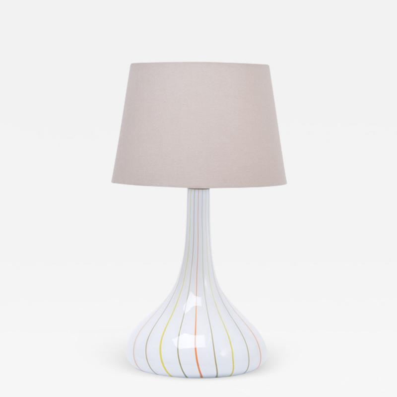  Holmegaard Tall White Glass Table Lamp model Candy by Kylle Svanlund for Holmegaard