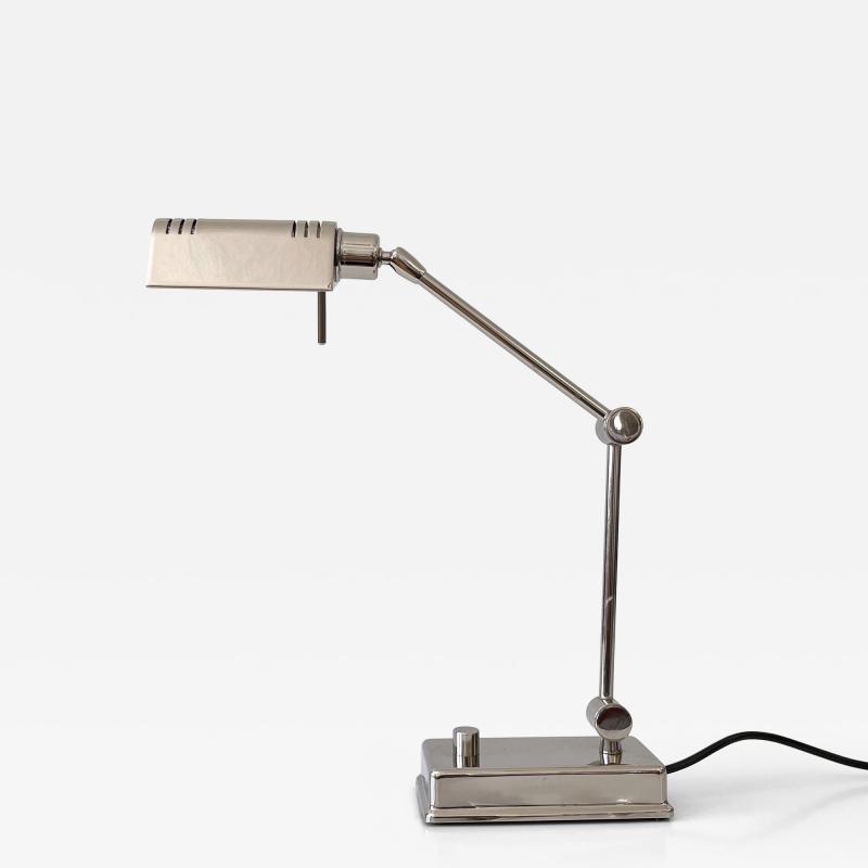  Holtk tter Adjustable Nickel Plated Brass Desk Light by Holtk tter Germany 1980s