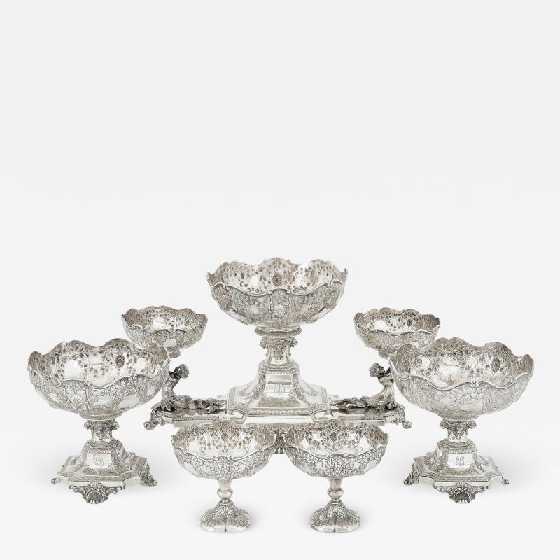  Horace Woodward Co London Edwardian silver centrepiece suite by Horace Woodward Co London